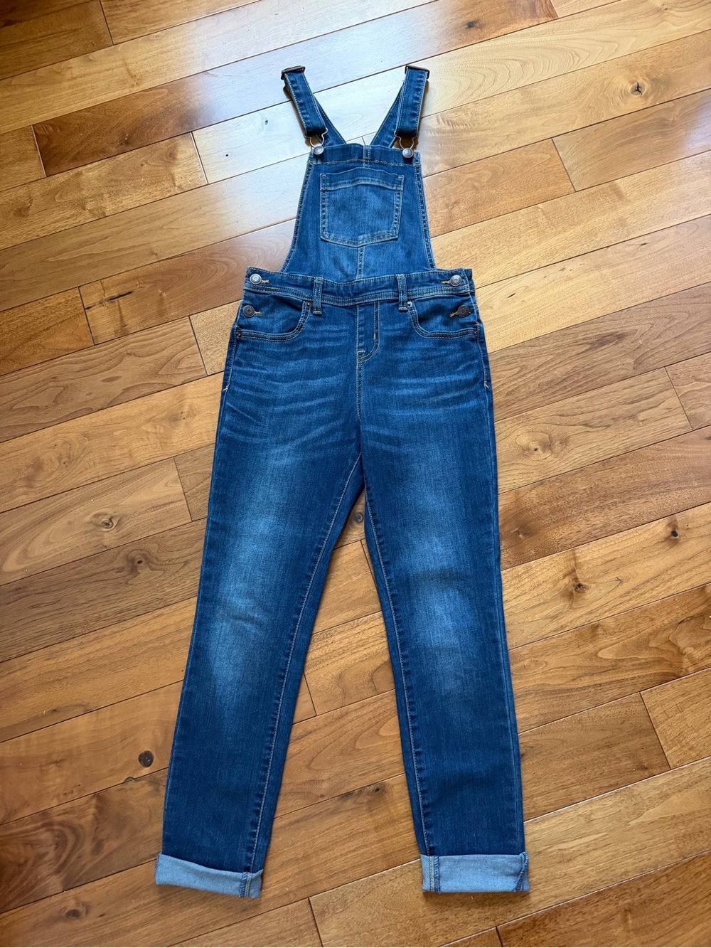 Cat & Jack Girls Denim Super Stretch Overalls Size L 10/12